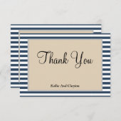 クラシックブルーストライプサンキューカード (正面/裏面)
