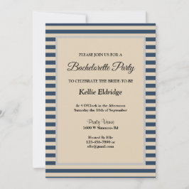 クラシックブルーストライプバチェロレッテ 招待状