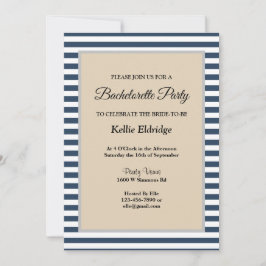 クラシックブルーストライプバチェロレッテ 招待状