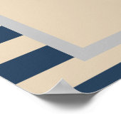 クラシックブルーストライプ結婚式 プログラム ポスター (角)