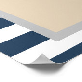 クラシックブルーストライプ結婚式 プログラム ポスター (角)