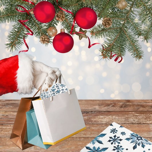 クラシックブルースノーフレーククリスマス 薄葉紙