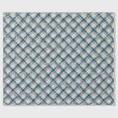 クラシックブルータ伝統的ウペベージュホワイトプレイド ラッピングペーパー (フラット)