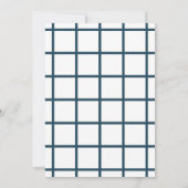 クラシックブルーチェックパターンメリークリスマスフォト シーズンカード (裏面)