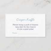 クラシックブルーチェック赤ちゃんシャワーおむつラッフル エンクロージャーカード (正面)