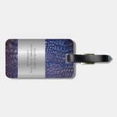 クラシックブルーデジタルレザー銀金属モノグラム ラゲッジタグ (裏面横)
