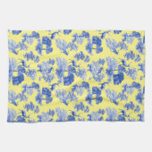 クラシックブルートイフランスのルディアフォレストパターン キッチンタオル (横)