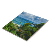 クラシックブルーハワイトロピカルアイランドシーパームズ タイル (側面)