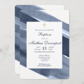 クラシックブルーバプテモダンィスの招待 招待状 (正面/裏面)