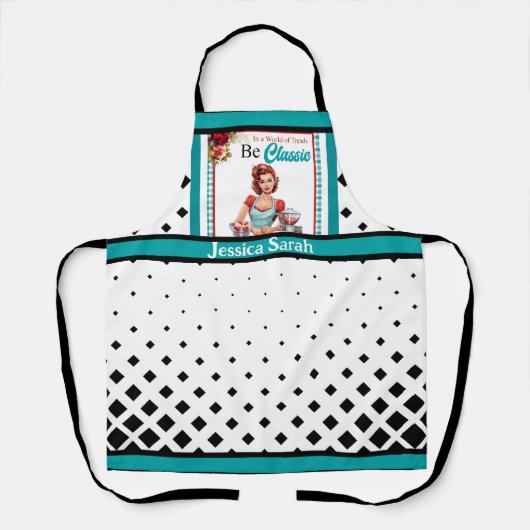 クラシックブルーピンナップ_ベクラシックー エプロン (正面)