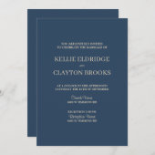 クラシックブルーフォーエバーラブ結婚式招待状 招待状 (正面/裏面)