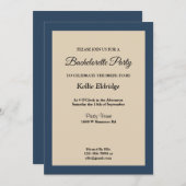 クラシックブルーフレームバチェロレッテ招待状 招待状 (正面/裏面)