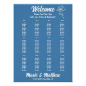 クラシックブルーフローラ結婚の座席表 ポスター (正面)