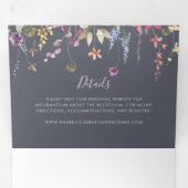 クラシックブルーフローラ結婚ズ 三つ折り招待状 (内部最初)