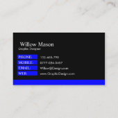 クラシックブルーブラックプロフェッショナル – 名刺 (裏面)