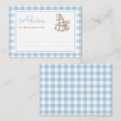 クラシックブループレイド揺動馬赤ちゃんシャワー アドバイスカード (正面/裏面)