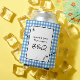 クラシックブルーホワイトギンガムアンツBBQピクニックパーティー 缶クーラー