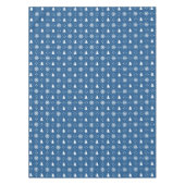 クラシックブルーホワイトスノーフレークスクリスマスツリー テーブルクロス (正面)