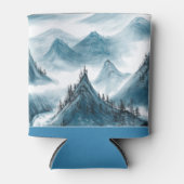 クラシックブルーホワイトチャイノアイズリー絵画ランドスケープ 缶クーラー (正面)