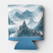 クラシックブルーホワイトチャイノアイズリー絵画ランドスケープ 缶クーラー (裏面)