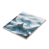 クラシックブルーホワイトチャイノアイセリー絵画山脈 タイル (側面)
