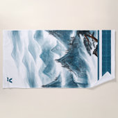 クラシックブルーホワイトチャイノアイセリー絵画山脈 ビーチタオル (正面)