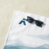 クラシックブルーホワイトチャイノアイセリー絵画山脈 ビーチタオル (インサイチュ)