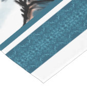 クラシックブルーホワイトチャイノアイセリー絵画山脈 ロングテーブルランナー (コーナー)