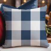 クラシックブルーホワイトバッファローチェッククリスマス クッション