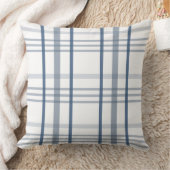 クラシックブルーホワイトプレイドクリスマス クッション (ブランケット)