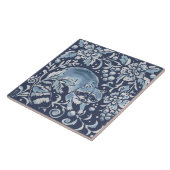 クラシックブルーホワイトラッ華美クーンフォレストフローラ タイル (側面)