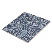 クラシックブルーホワイト華美アニマルフォレストフローラ タイル (側面)