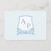 クラシックブルーホワ結婚イトの定食RSVP エンクロージャーカード (裏面)