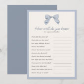 クラシックブルーボウいかにシャワーゲームを知っているか 招待状 (正面/裏面)