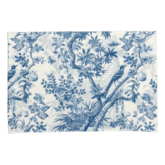 クラシックブルーボタニカルエレガンス 枕カバー (正面右)