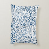 クラシックブルーボホフラワーズ |美しい アクセントクッション (裏面(縦))