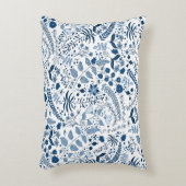 クラシックブルーボホフラワーズ |美しい アクセントクッション (正面(垂直))