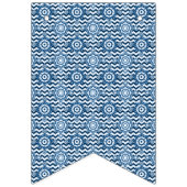 クラシックブルーボーホフローラルパターン |美しい バンティングフラッグ (第2の旗)