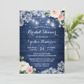 クラシックブルーメイソンジャールライツフローラブライダルシャワー 招待状 (スタンド正面)