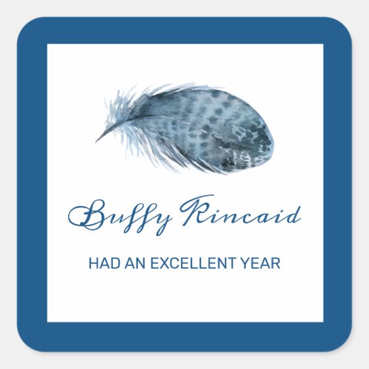 クラシックブルーレーベルぼほ羽根賞 スクエアシール (正面)