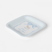 クラシックブルーロッキング馬少年ベビーシャワーパーティー ペーパープレート (傾斜あり)