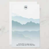 クラシックブルーローリングマウンテンズバックグラウンド 便箋 (正面/裏面)