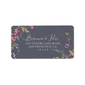 クラシックブルーワイルドウェディングRSVP住所 シール (正面)