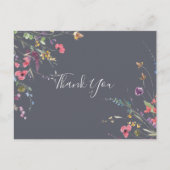 クラシックブルーワイルドフローラありがとう ポストカード (正面)