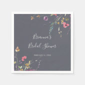 クラシックブルーワイルドフローラブライダルシャワー スタンダードカクテルナプキン (正面)