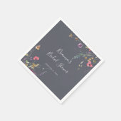 クラシックブルーワイルドフローラブライダルシャワー スタンダードカクテルナプキン (角)