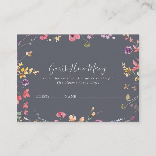 クラシックブルーワイルドフローラ数のゲームカード 名刺 (正面)