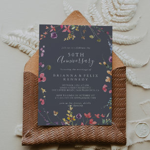クラシックブルーワイルド50結婚周年 招待状