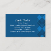 クラシックブルー白プロフェッショナルグラフィックデザイナー 名刺 (裏面)