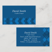 クラシックブルー白プロフェッショナルグラフィックデザイナー 名刺 (正面/裏面)